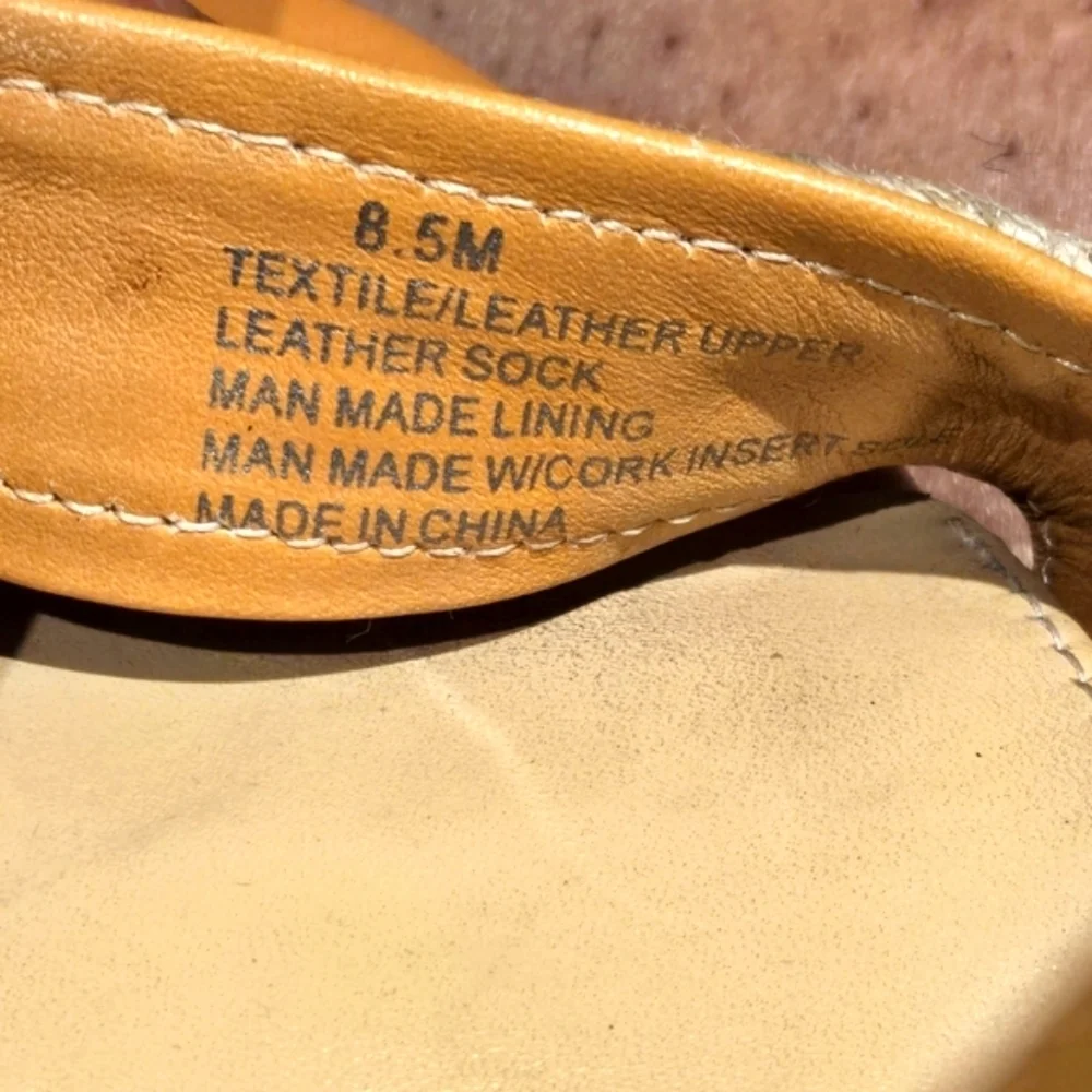 Antonio Melani Tan and Cream Wedge Platform Sandals Sz 8.5